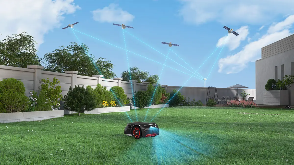 Matriz de sensores del Goalker H3 Pro que combina antenas RTK y cámaras binoculares